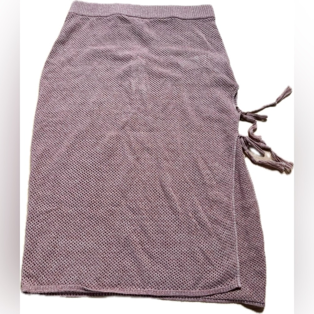 NWT MINKPINK Cotton Blend Beige Open Knit Midi Skirt